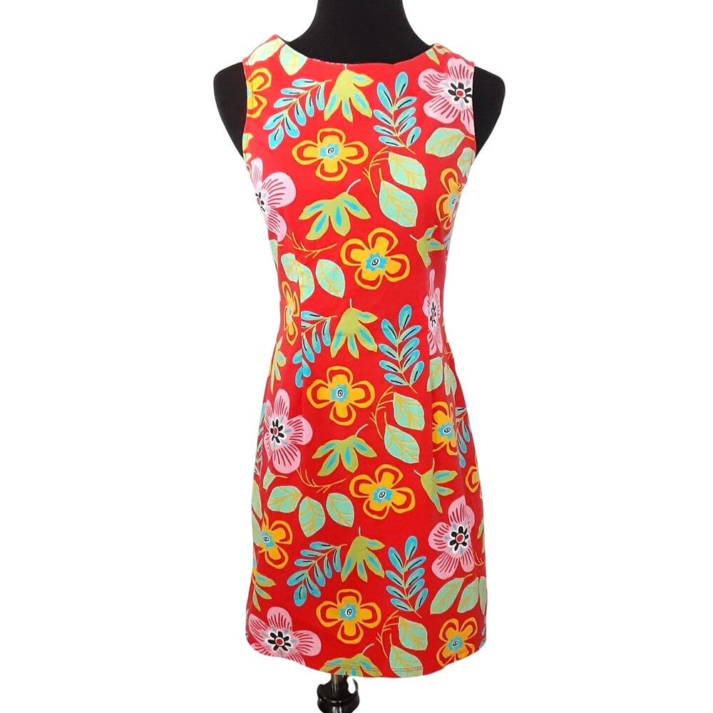 Vintage 90s Shift Dress MOD Floral Quirky Twee Mini Dress 60s Style Mid Century